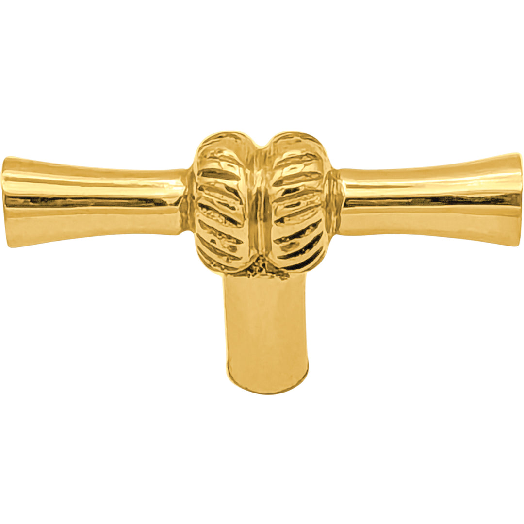 2 Inch Solid Brass T Shape Japanese Bamboo Style Cabinet and Furniture Knob (Several Finishes Available)