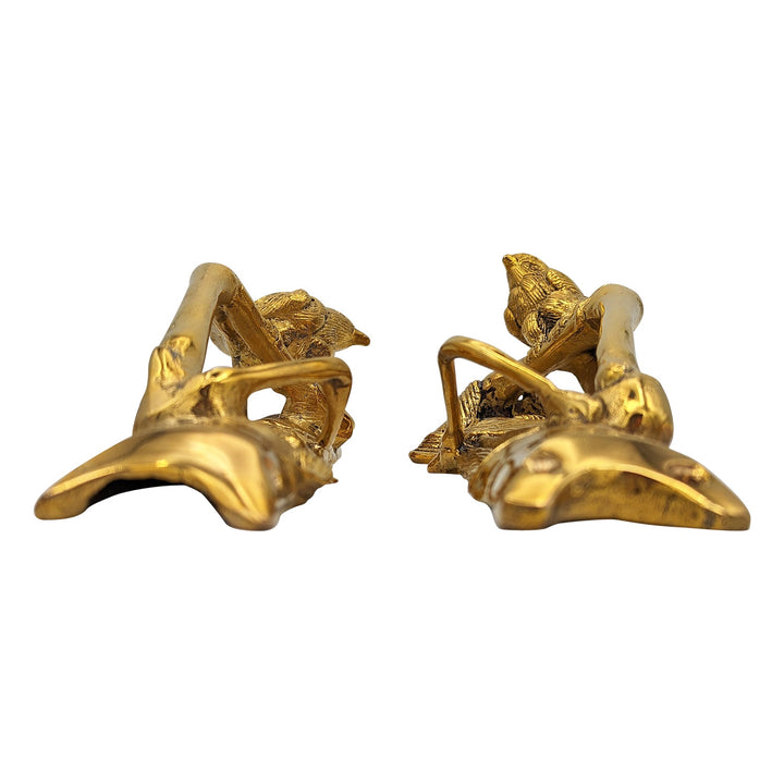 Solid Brass Bamboo and Wren Bird Pulls COPPER MOUNTAIN HARDWARE