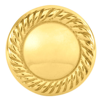 1 1/4 Inch Solid Brass Round Georgian Roped Cabinet & Furniture Knob