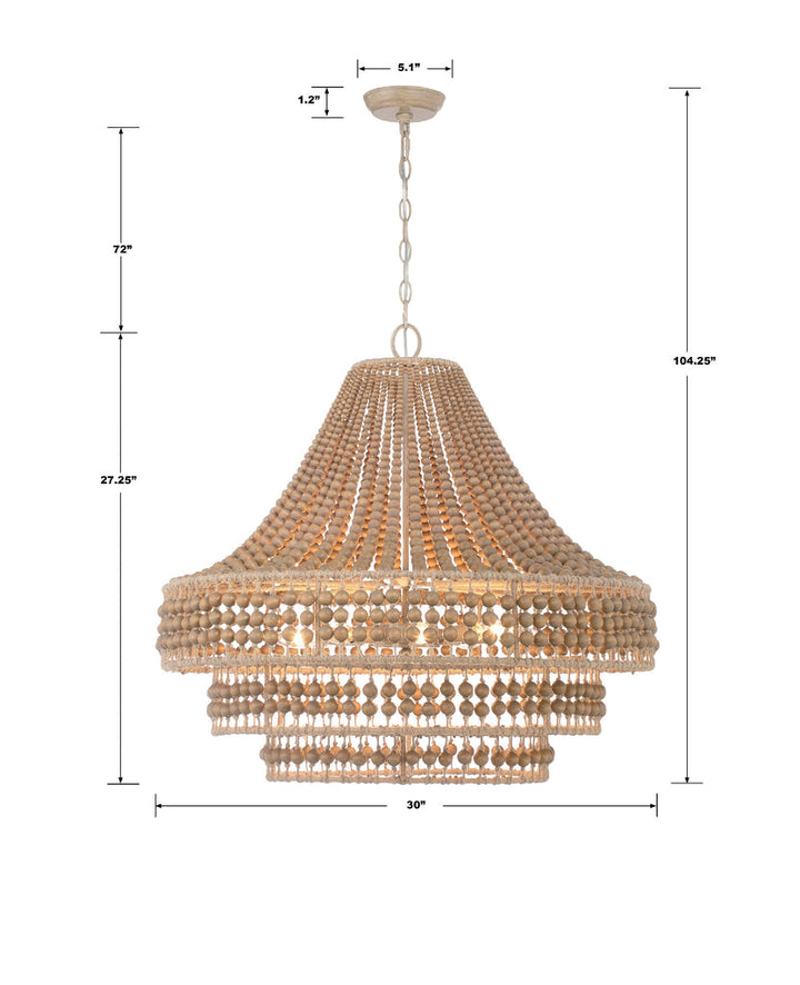 Crystorama Crystorama Silas 8 Light Burnished Silver Chandelier