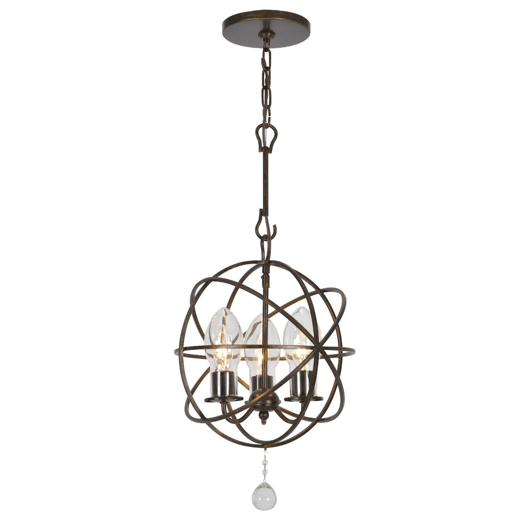 Crystorama Crystorama Solaris 3 Light English Bronze Sphere Outdoor Pendant