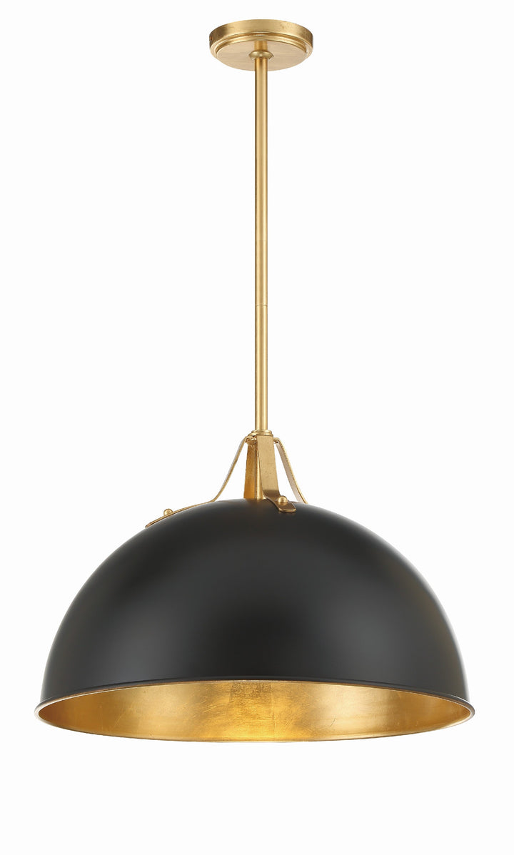 Crystorama Crystorama Soto 1 Light Matte Black + Antique Gold Chandelier