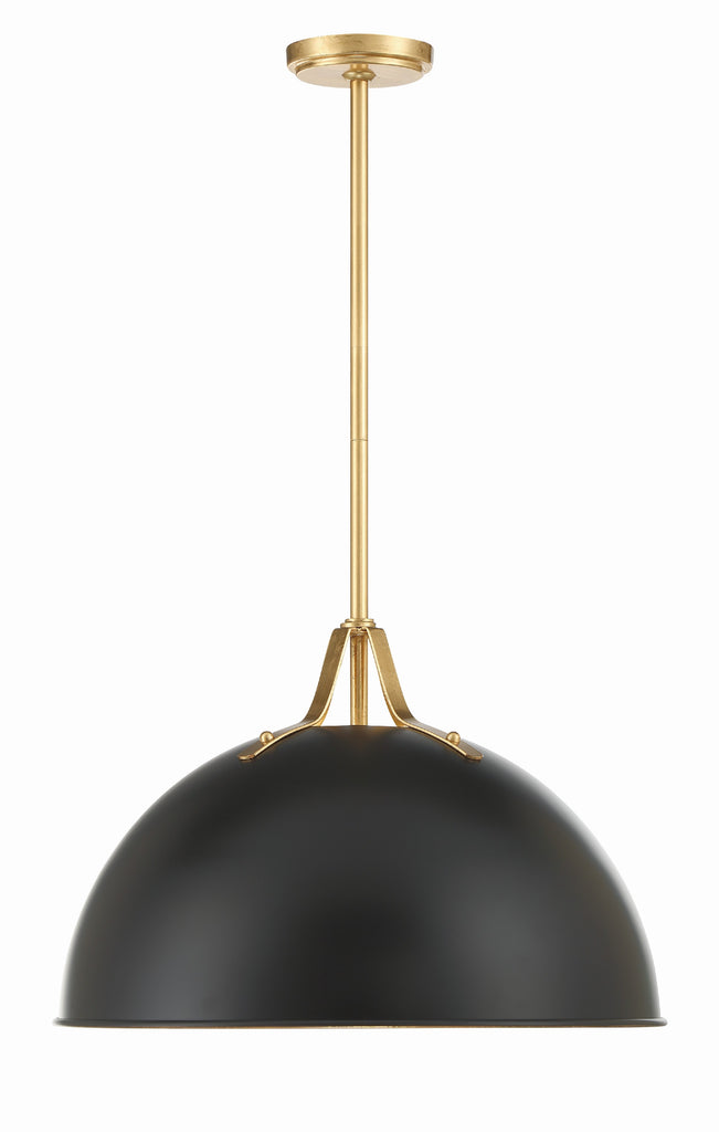 Crystorama Crystorama Soto 1 Light Matte Black + Antique Gold Chandelier