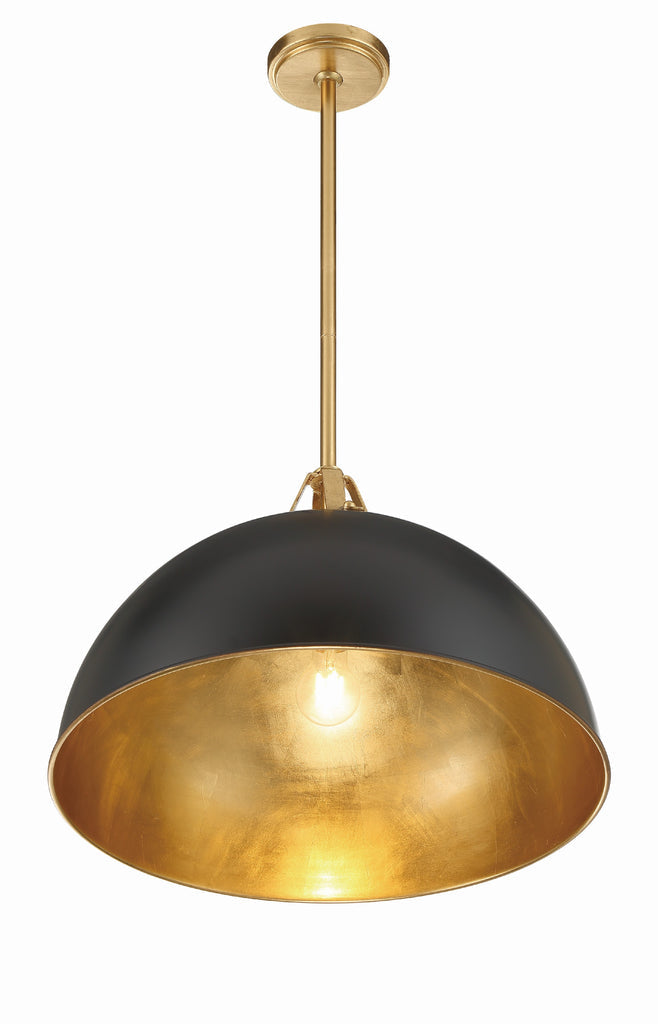 Crystorama Crystorama Soto 1 Light Matte Black + Antique Gold Chandelier