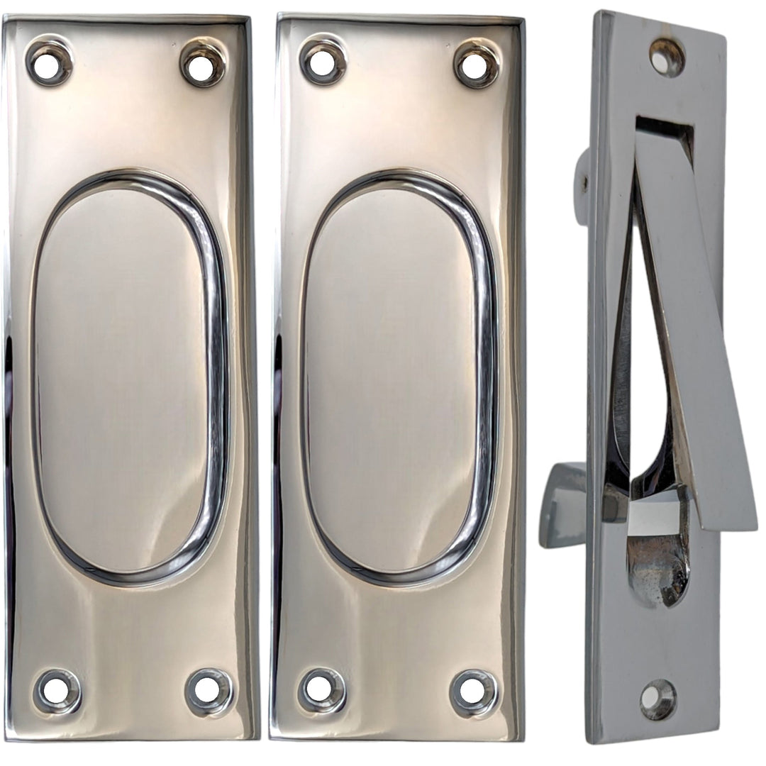Traditional Rectangular Pocket Door Set (Several Finishes Available) COPPER MOUNTAIN HARDWARE