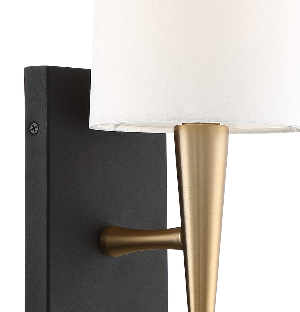 Crystorama Crystorama Trenton 1 Light Aged Brass + Black Forged Sconce