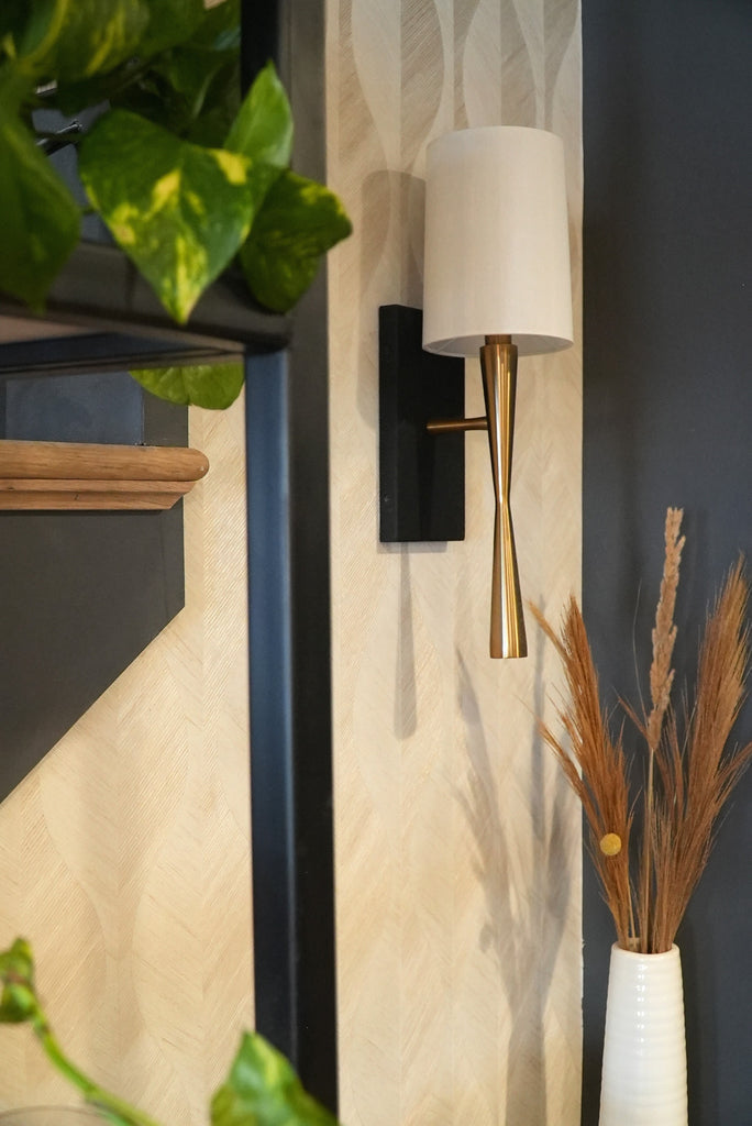 Crystorama Crystorama Trenton 1 Light Aged Brass + Black Forged Sconce