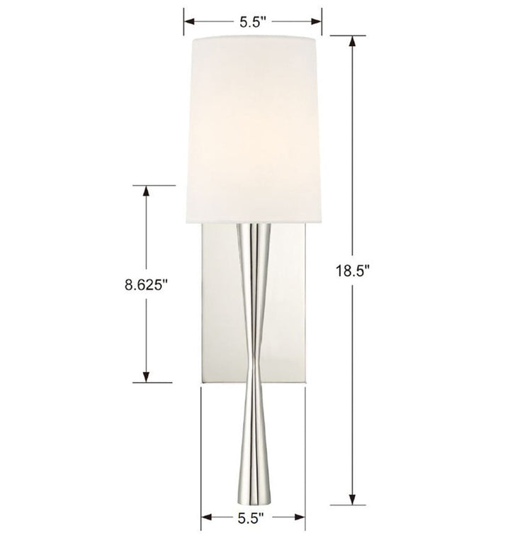 Crystorama Crystorama Trenton 1 Light Polished Nickel Sconce