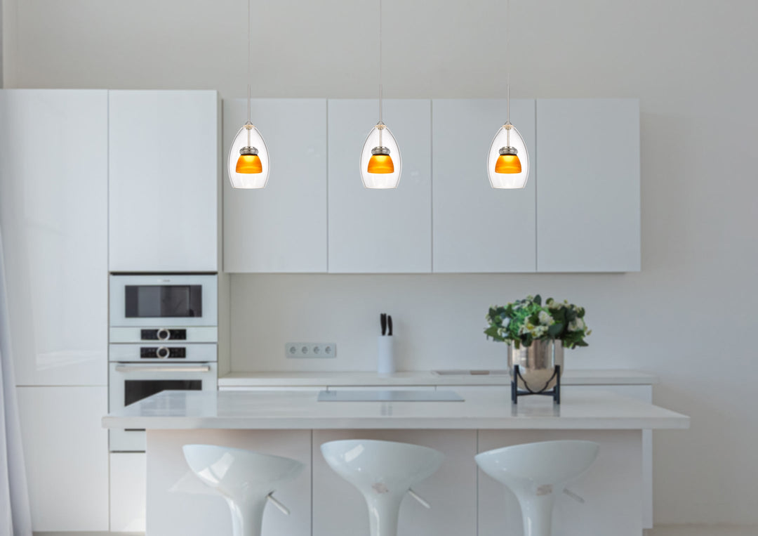 INTEGRATED DIMMABLE LED GLASS MINI PENDANT LIGHT. 6W, 450 LUMEN, 3000K Pendant Cal Lighting