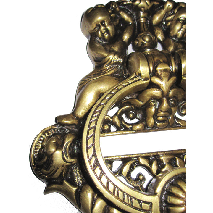 French Empire 10 Inch Brass Cherubs Door Knocker (Several Finishes Available)