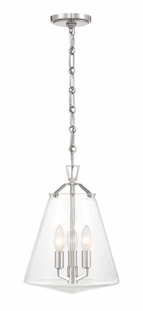 Crystorama Crystorama Voss 3 Light Polished Nickel Mini Chandelier