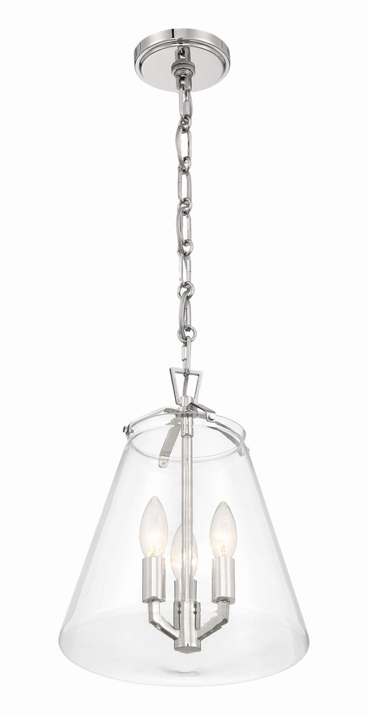 Crystorama Crystorama Voss 3 Light Polished Nickel Mini Chandelier