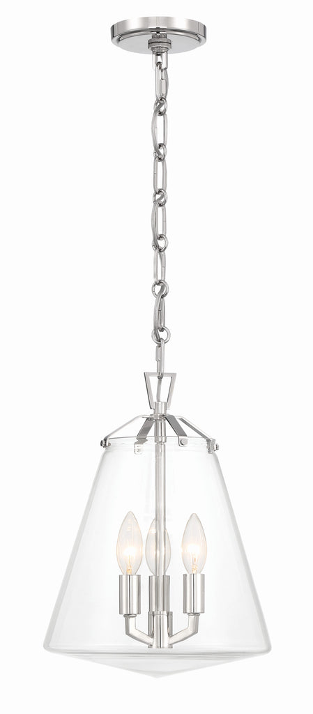 Crystorama Crystorama Voss 3 Light Polished Nickel Mini Chandelier