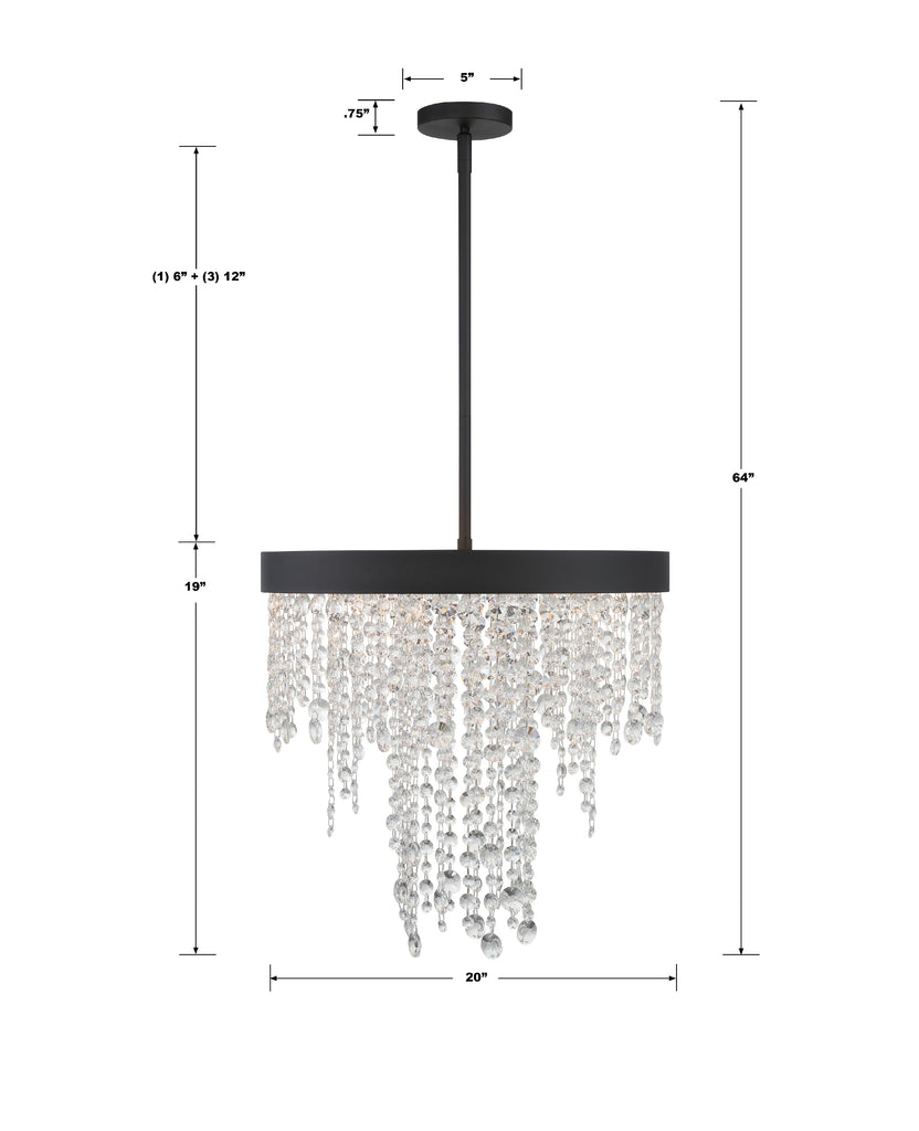 Crystorama Crystorama Winham 5 Light Black Forged Chandelier