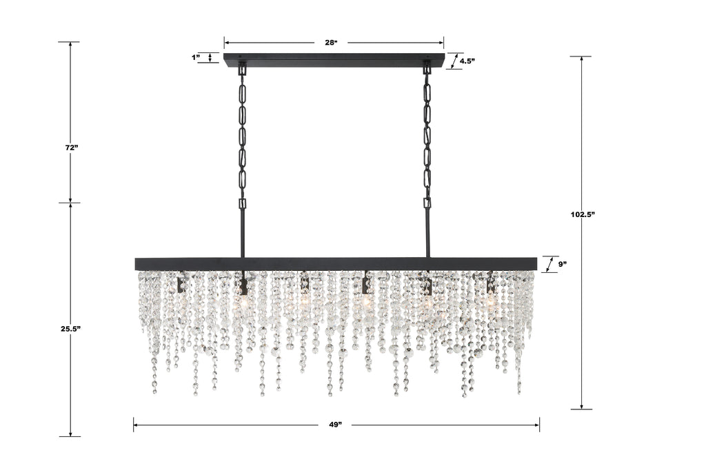 Crystorama Crystorama Winham 6 Light Black Forged Chandelier