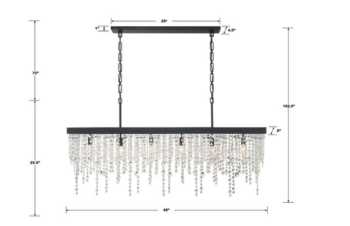 Crystorama Crystorama Winham 6 Light Black Forged Chandelier