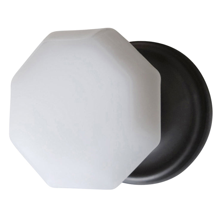 Traditional Rosette Door Set with Octagon Milk Glass Door Knobs (Several Finishes Availabe) COPPER MOUNTAIN HARDWARE