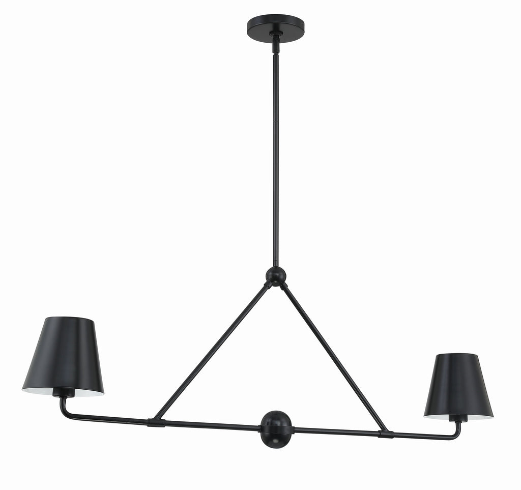 Crystorama Crystorama Xavier 2 Light Matte Black Chandelier