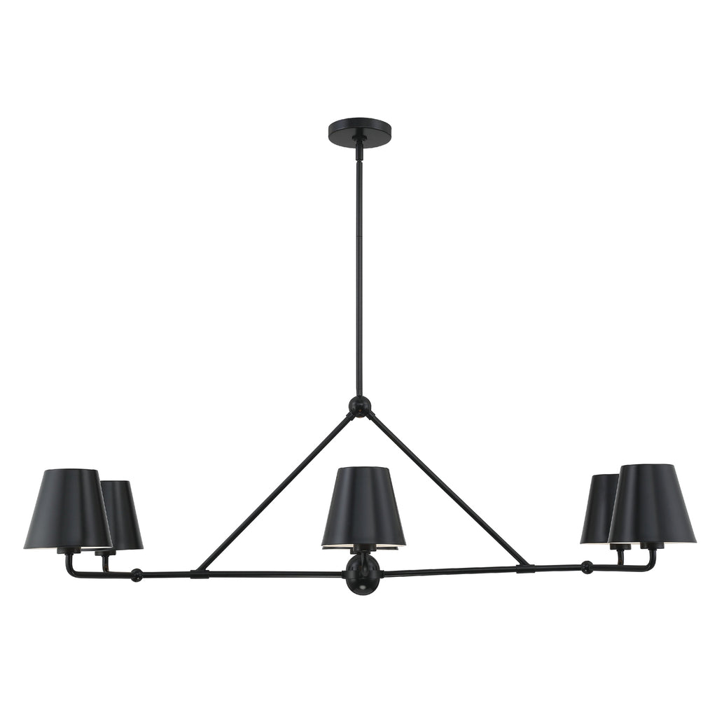 Crystorama Crystorama Xavier 6 Light Matte Black Chandelier