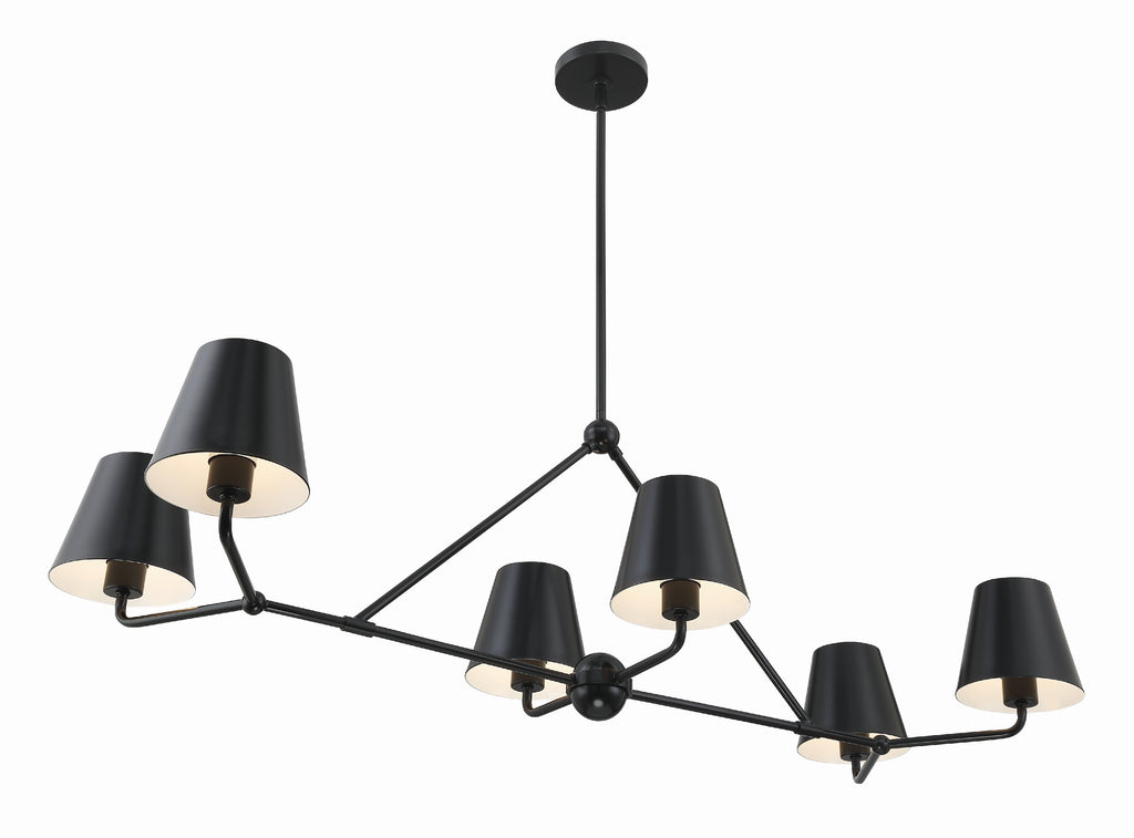 Crystorama Crystorama Xavier 6 Light Matte Black Chandelier