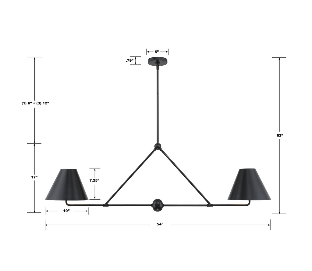 Crystorama Crystorama Xavier 4 Light Matte Black Chandelier