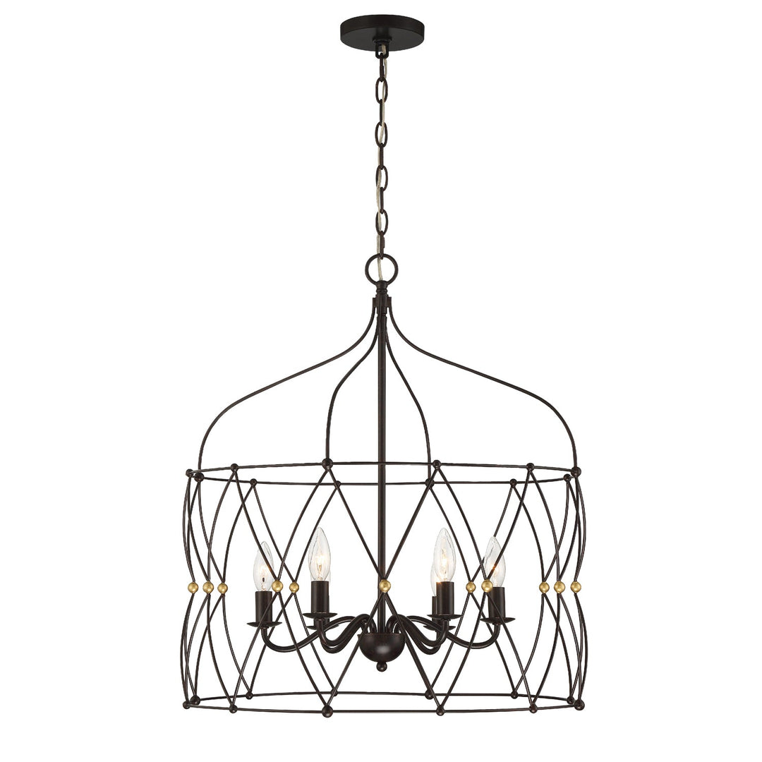 Crystorama Crystorama Zucca 6 Light English Bronze + Antique Gold Chandelier