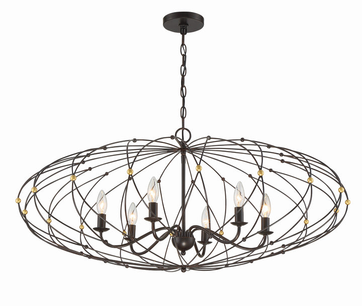Crystorama Crystorama Zucca 6 Light English Bronze + Antique Gold Chandelier