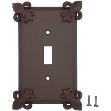 Fleur-De-Lis Wall Plate (Rust Finish) ANNE AT HOME