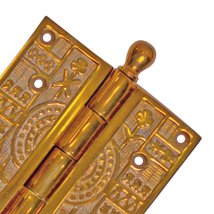 4 x 4 Inch Ball Tipped Eastlake Solid Brass Hinge COPPER MOUNTAIN HARDWARE