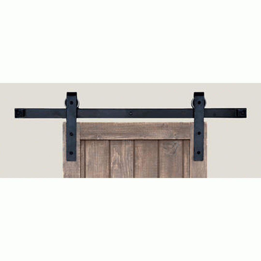 Barn Door Track System in Iron - Square End (Matte Black Finish) ACORN MANUFACTURING