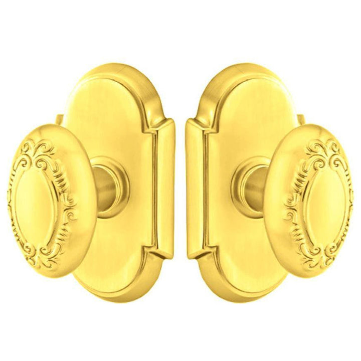 EMTEK Solid Brass Victoria Door Knob Set With # 8 Rosette