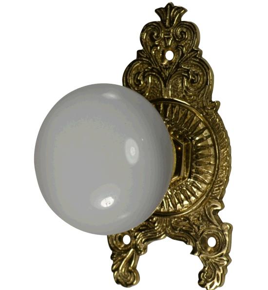COPPER MOUNTAIN HARDWARE White Porcelain Ornate Victorian Door Knob Set in Several Finishes