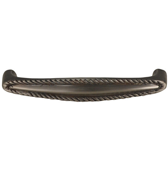 4 Inch Overall (3 3/4 Inch c-c) Solid Brass Georgian Roped Style Pull COPPER MOUNTAIN HARDWARE