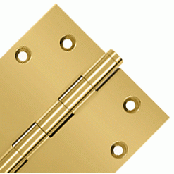 4 1/2 Inch X 4 1/2 Inch Solid Brass Square Hinge Interchangeable Finials (PVD Polished Brass Finish) DELTANA