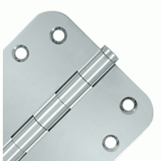 4 Inch X 4 Inch Solid Brass Hinge (5/8 Radius Corner, Chrome Finish) DELTANA