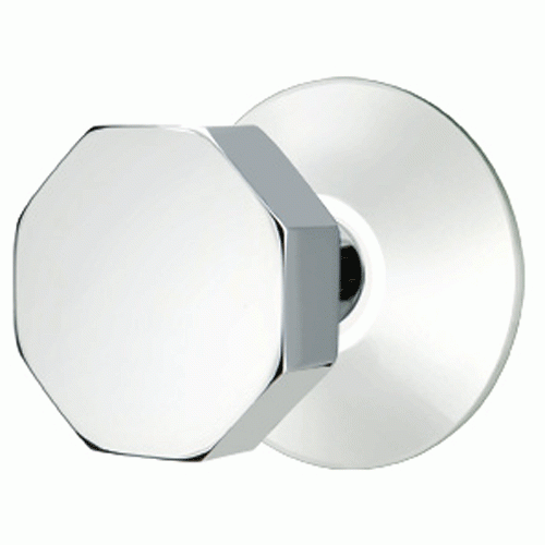 Solid Brass Octagon Door Knob Set With Modern Rosette (Several Finish Options) EMTEK