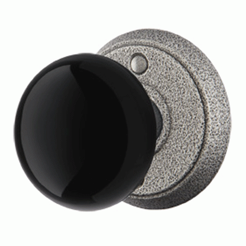 Solid Brass Black Madison Door Knob Set With Disk Rosette (Several Finish Options) EMTEK
