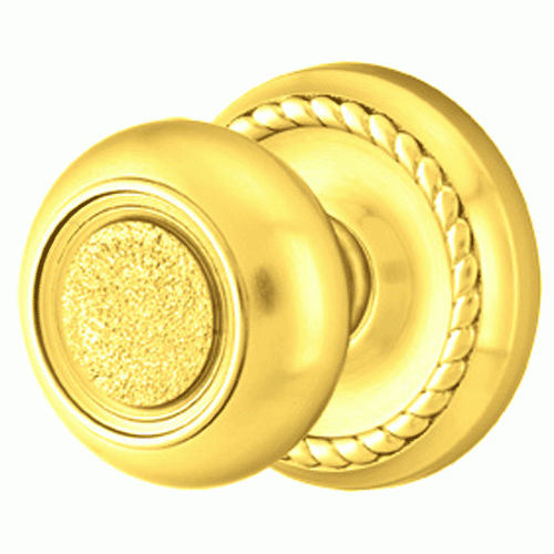 Solid Brass Belmont Door Knob Set With Rope Rosette (Several Finish Options) EMTEK