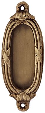 4 1/3 Inch Solid Brass Ribbon & Reed Door Pull COPPER MOUNTAIN HARDWARE