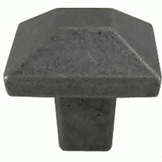 1 Inch Pewter Mission Style Square Cabinet & Furniture Knob
