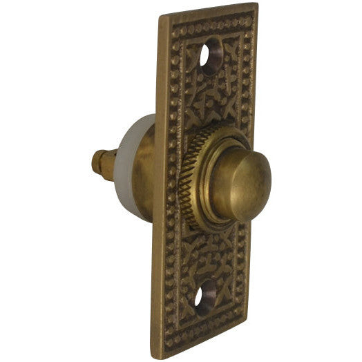Solid Brass Rice Pattern Door Bell (Several Finishes Available)