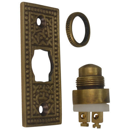 Solid Brass Rice Pattern Door Bell (Several Finishes Available)
