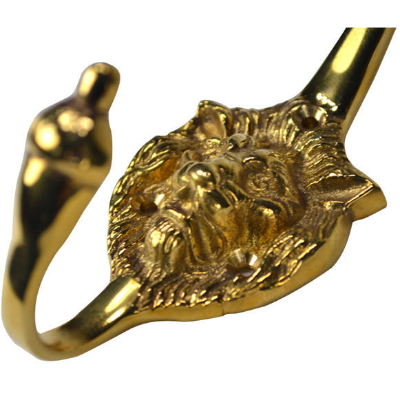 Traditional Solid Brass Lion Head Hook (Several Finishes Available)