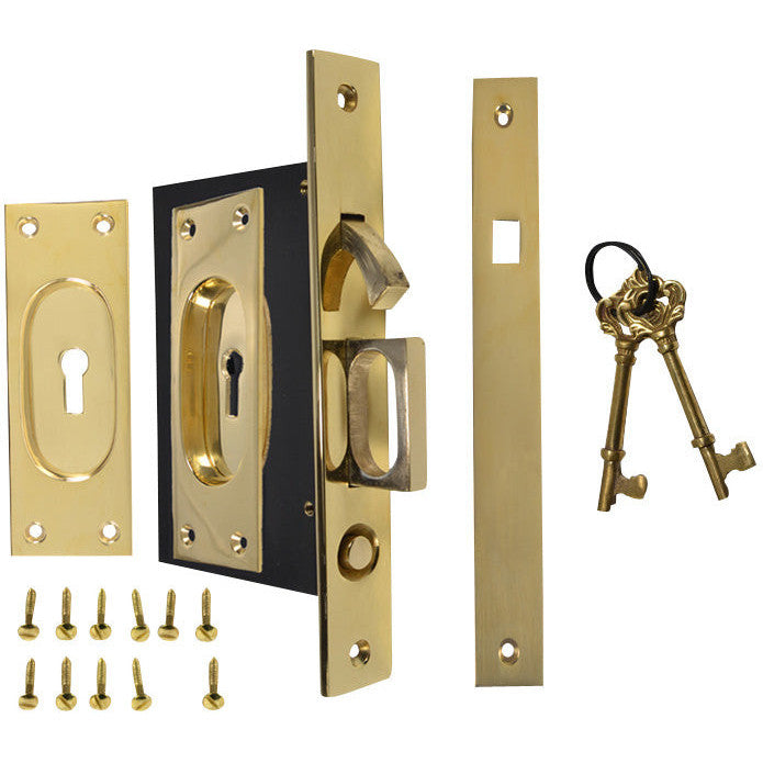 Traditional Rectangular Pocket Privacy (Lock) Door Set