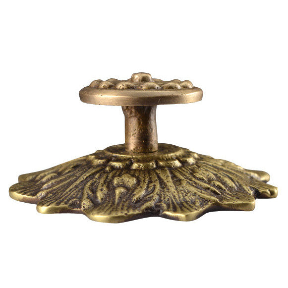 2 2/5 Inch Solid Brass Victorian Floral Cabinet & Furniture Knob (Several Finishes Available)