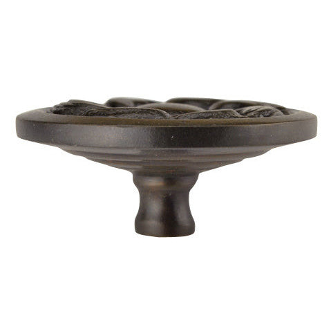 1 7/8 Inch Solid Brass Round Ocean Waves Cabinet & Furniture Knob