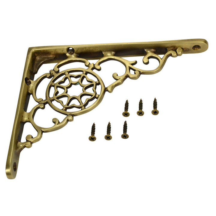 6 3/4 Inch Solid Brass Star Shape Shelf Bracket