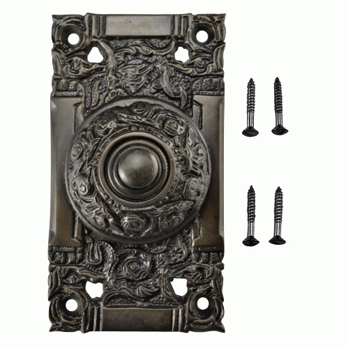 4 1/4 Inch Art Nouveau Solid Brass Doorbell