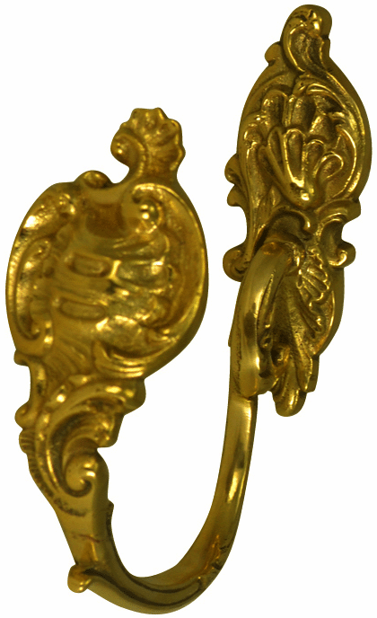 4 3/4 Inch Solid Brass Curtain Tie Back - French Ornate Style COPPER MOUNTAIN HARDWARE