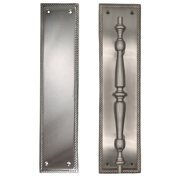 11 1/2 Inch Georgian Roped Style Door Pull and Push Plate (Several Finishes Available) COPPER MOUNTAIN HARDWARE